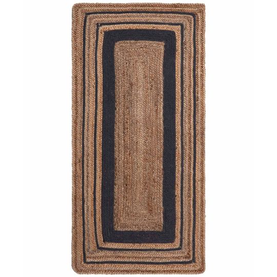 Silk Fashion Χαλί γιούτα 1729 (70cm x 160cm) natural/black