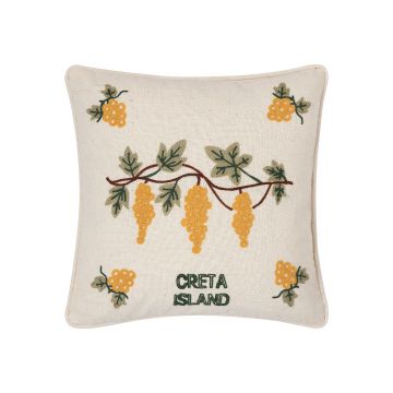 ΜΑΞΙΛΑΡΟΘΗΚΗ (45cm x 45cm) υφαντή κίτρινο σταφύλι ΚΡΗΤΗ