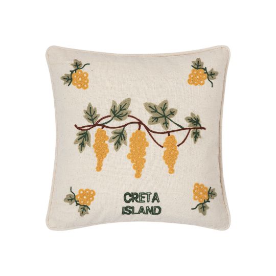 ΜΑΞΙΛΑΡΟΘΗΚΗ (45cm x 45cm) υφαντή κίτρινο σταφύλι ΚΡΗΤΗ