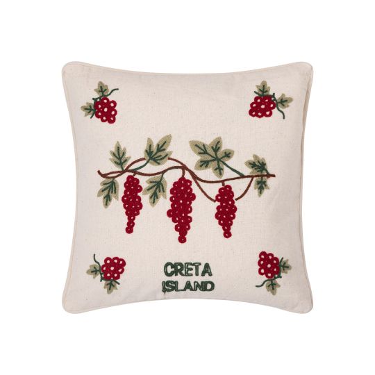 ΜΑΞΙΛΑΡΟΘΗΚΗ (45cm x 45cm) υφαντή κόκκινο σταφύλι ΚΡΗΤΗ