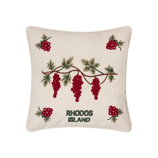 ΜΑΞΙΛΑΡΟΘΗΚΗ (45cm x 45cm) υφαντή κόκκινο σταφύλι ΡΟΔΟΣ