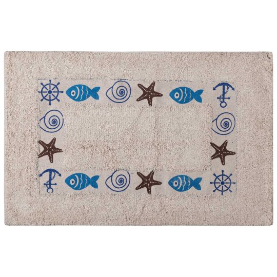 Silk Fashion Πατάκι ψάρι σκέτο (40cm x 60cm) μπλέ