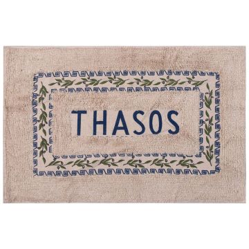 Πατάκι ελιά Θάσος (50cm x 80cm) μπλέ