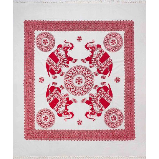 Silk Fashion Pestemal διπλό (220cm x 240cm) 1κόκκινο