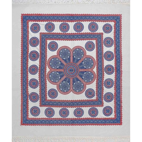 Silk Fashion Pestemal διπλό (220cm x 240cm) 3 μπλέ