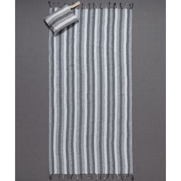 Silk Fashion Pestemal με τσαντάκι sf03 (90cm x 180cm) σκούρο γκρί