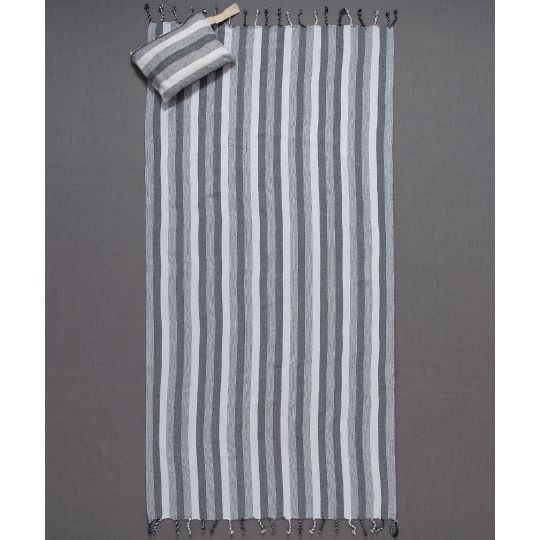 Silk Fashion Pestemal με τσαντάκι sf03 (90cm x 180cm) σκούρο γκρί