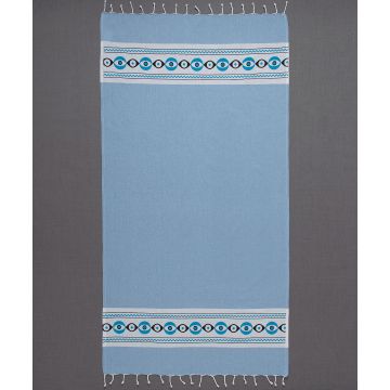 Silk Fashion Pestemal nkp707 (90cm x 180cm) σιέλ