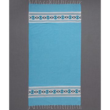 Silk Fashion Pestemal με πετσέτα nkp707 (90cm x 180cm) τυρκουάζ