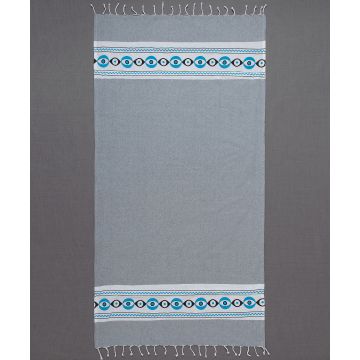 Silk Fashion Pestemal με πετσέτα nkp707 (90cm x 180cm) γκρί