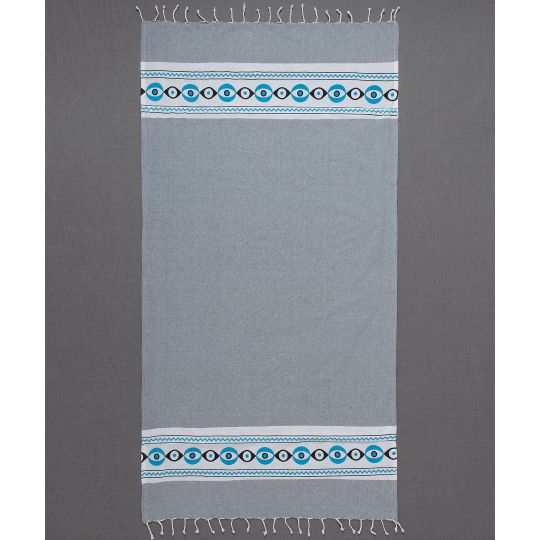 Silk Fashion Pestemal με πετσέτα nkp707 (90cm x 180cm) γκρί