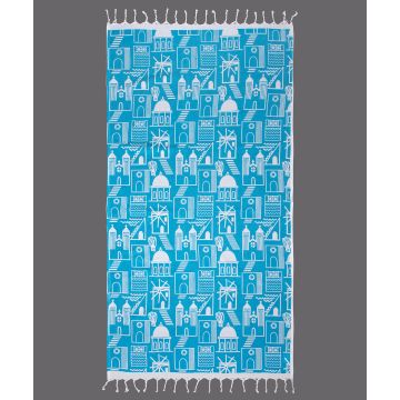 Silk Fashion Pestemal nkp540 (90cm x 180cm) τυρκουάζ