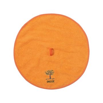 Στρογγυλή πετσέτα με κρεμαστράκι (48cm) πορτοκαλί GREECE