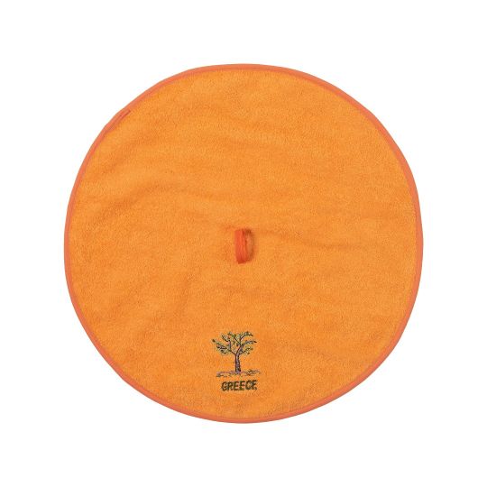 Στρογγυλή πετσέτα με κρεμαστράκι (48cm) πορτοκαλί GREECE