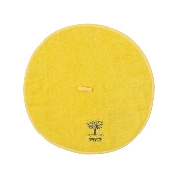 Στρογγυλή πετσέτα με κρεμαστράκι (48cm) κίτρινο GREECE