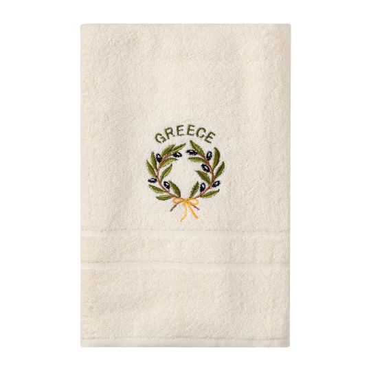Silk Fashion Πετσέτα Σώματος ( 70cm x 140cm ) Εκρού με στεφάνι GREECE