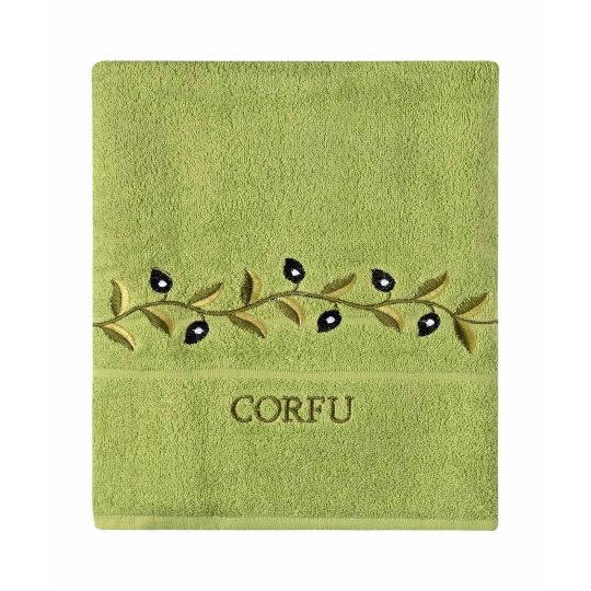 Πετσέτα Προσώπου ( 50cm x 100cm ) Πράσινο με κλαδί ΚΕΡΚΥΡΑ