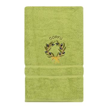 Πετσέτα Σώματος ( 70cm x 140cm ) Πράσινο με στεφάνι ΚΕΡΚΥΡΑ