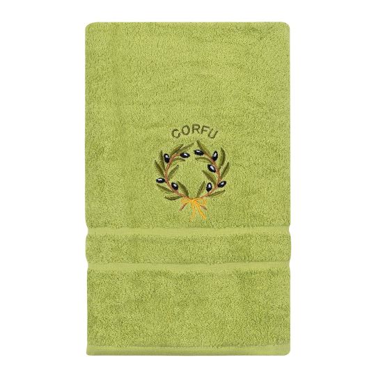 Πετσέτα Σώματος ( 70cm x 140cm ) Πράσινο με στεφάνι ΚΕΡΚΥΡΑ