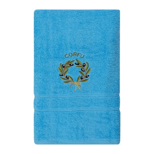 Πετσέτα Προσώπου ( 50cm x 100cm ) Μπλε με στεφάνι ΚΕΡΚΥΡΑ