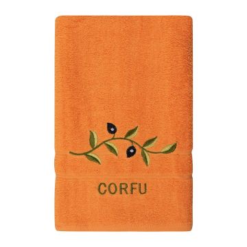 Πετσέτα Σώματος ( 70cm x 140cm ) Πορτοκαλί με κλαδί ΚΕΡΚΥΡΑ