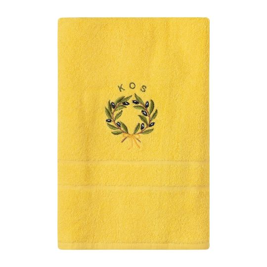 Πετσέτα Προσώπου ( 50cm x 100cm ) Κίτρινο με Στεφάνι ΚΩΣ