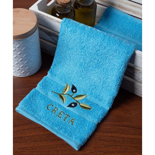 Πετσέτα Προσώπου (50cm x 100cm) Μπλε με Κλαδί ΚΡΗΤΗ