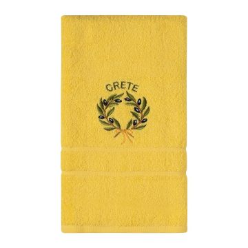 Πετσέτα Σώματος ( 70cm x 140cm ) Κίτρινο με στεφάνι ΚΡΗΤΗ