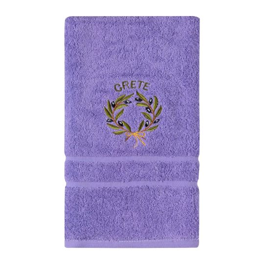 Πετσέτα Προσώπου (50cm x 100cm) Μωβ με Στεφάνι ΚΡΗΤΗ