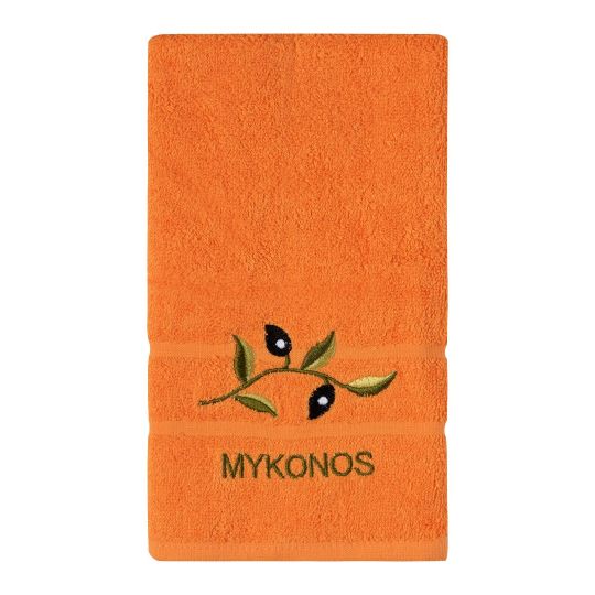 Πετσέτα Προσώπου (50cm x 100cm) Πορτοκαλί με Κλαδί ΜΥΚΟΝΟΣ