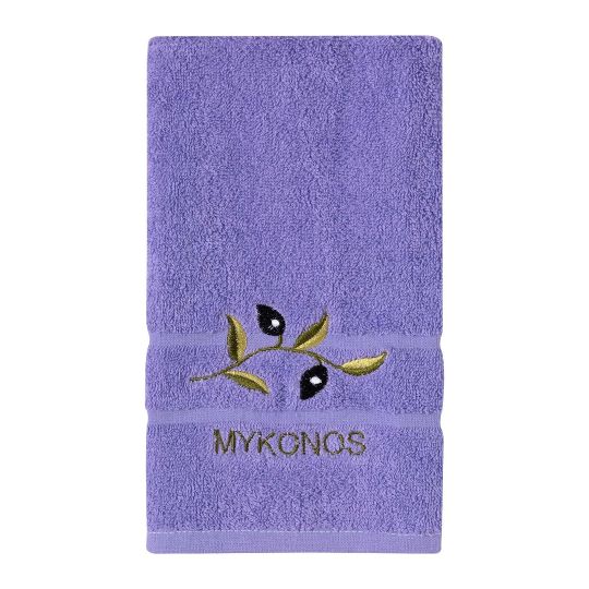 Πετσέτα Προσώπου (50cm x 100cm) Μωβ με Κλαδί ΜΥΚΟΝΟΣ