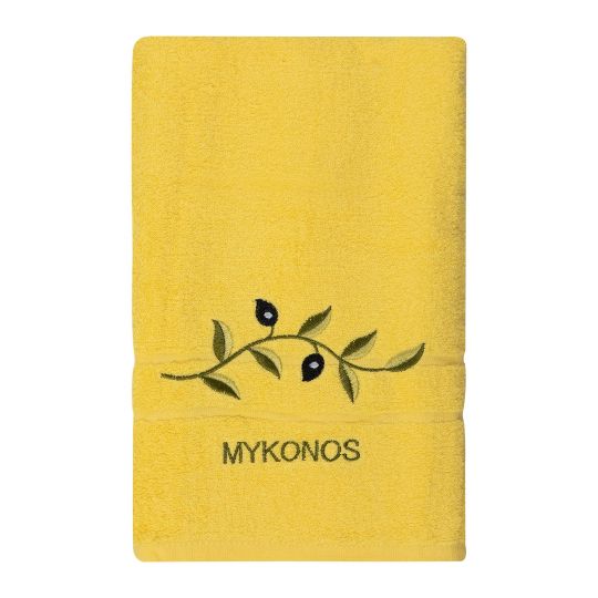 Πετσέτα Προσώπου (50cm x 100cm) Κίτρινο με Κλαδί ΜΥΚΟΝΟΣ