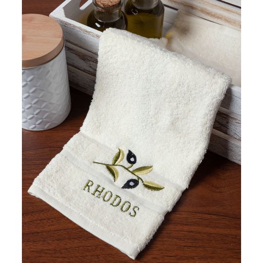 Πετσέτα Σώματος ( 70cm x 140cm ) Ivory με Κλαδί ΡΟΔΟΣ