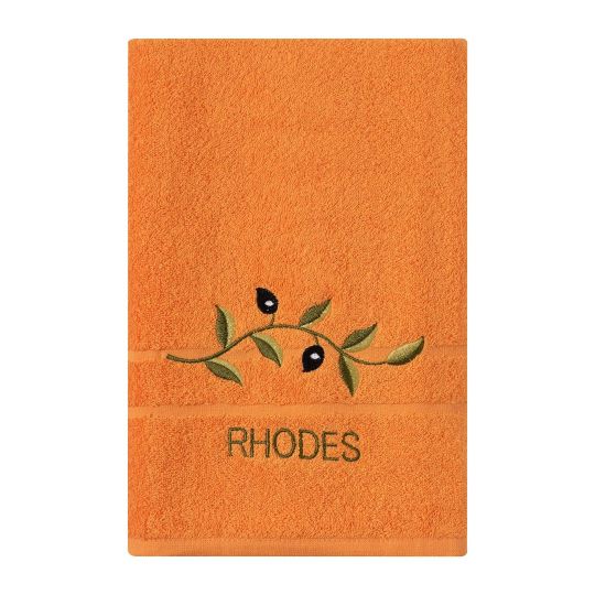 Πετσέτα Προσώπου ( 50cm x 100cm ) Πορτοκαλί με Κλαδί ΡΟΔΟΣ