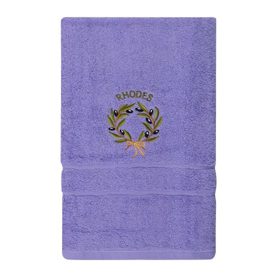 Πετσέτα Προσώπου ( 50cm x 100cm ) Μωβ με Στεφάνι ΡΟΔΟΣ