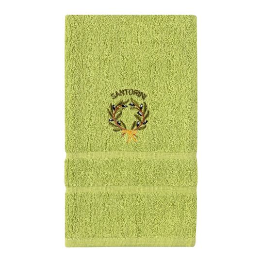 Πετσέτα Προσώπου (50cm x 100cm) Πράσινο με Στεφάνι ΣΑΝΤΟΡΙΝΗ
