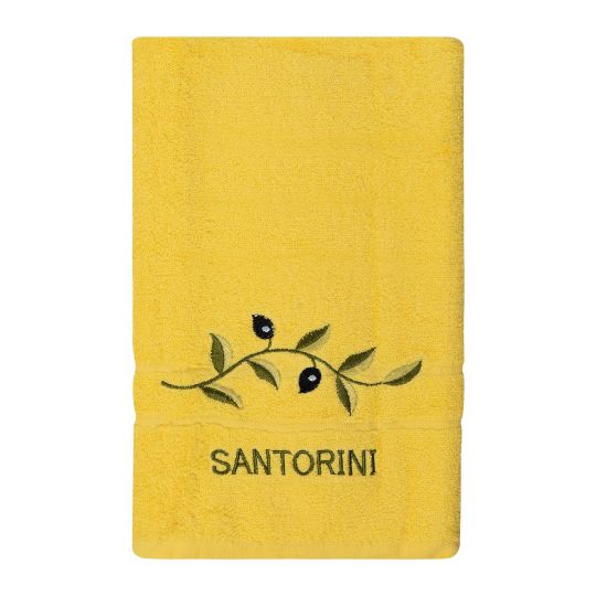 Πετσέτα Προσώπου (50cm x 100cm) Κίτρινο με Κλαδί ΣΑΝΤΟΡΙΝΗ