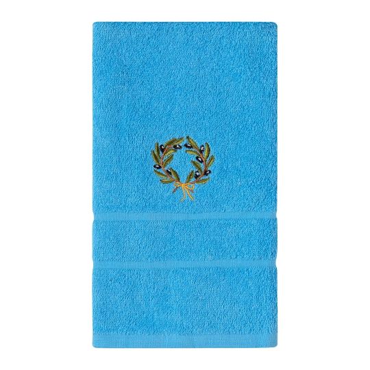 Silk Fashion Πετσέτα Προσώπου ( 50cm x 100cm ) Μπλε με στεφάνι