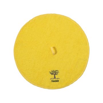 Στρογγυλή πετσέτα με κρεμαστράκι (48cm) κίτρινο Θάσος