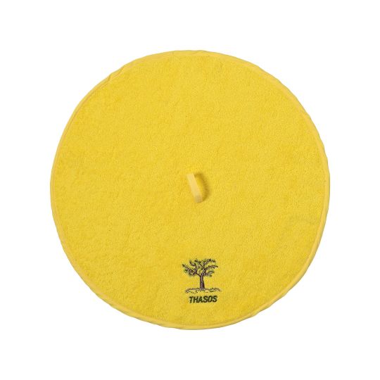 Στρογγυλή πετσέτα με κρεμαστράκι (48cm) κίτρινο Θάσος