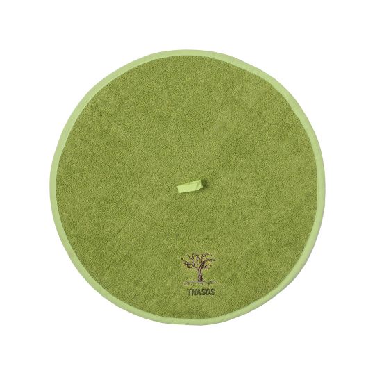 Στρογγυλή πετσέτα με κρεμαστράκι (48cm) πράσινο Θάσος