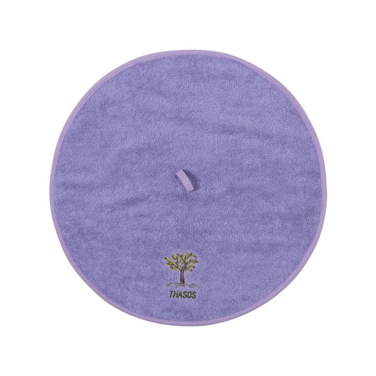 Στρογγυλή πετσέτα με κρεμαστράκι (48cm) λιλά Θάσος