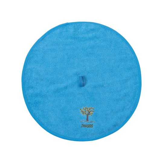 Στρογγυλή πετσέτα με κρεμαστράκι (48cm) μπλέ Θάσος