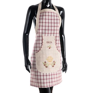 Ολόσωμη ποδιά 1312 (80cm x 55cm) κόκκινη CRETA