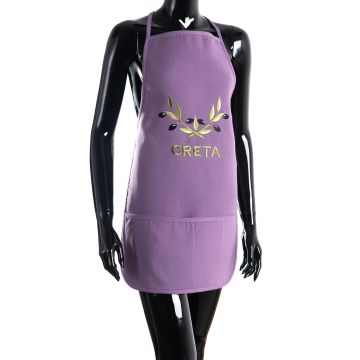 Ολόσωμη ποδιά BG23a (50cm x 70cm) μώβ χρωματιστή ελιά CRETA