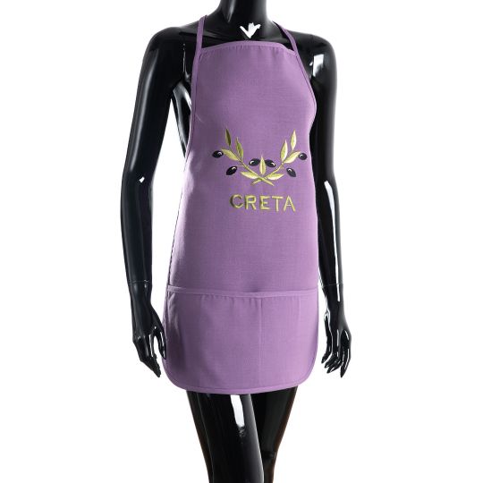 Ολόσωμη ποδιά BG23a (50cm x 70cm) μώβ χρωματιστή ελιά CRETA