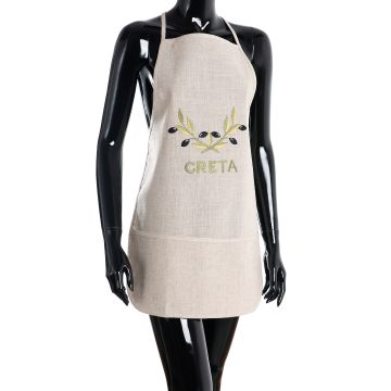 Ολόσωμη ποδιά BG23a (50cm x 70cm) άμμου χρωματιστή ελιά CRETA