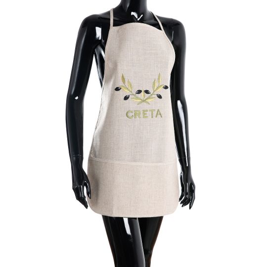 Ολόσωμη ποδιά BG23a (50cm x 70cm) άμμου χρωματιστή ελιά CRETA