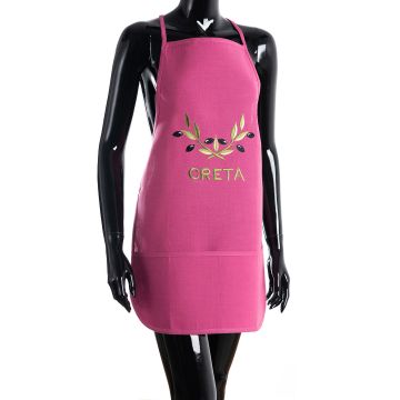 Ολόσωμη ποδιά BG23a (50cm x 70cm) φούξια χρωματιστή ελιά CRETA