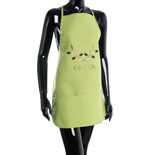 Ολόσωμη ποδιά BG23a (50cm x 70cm) πράσινη χρωματιστή ελιά CRETA